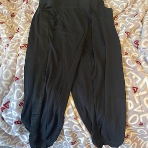 Black sweatpants with sparkly on the sides